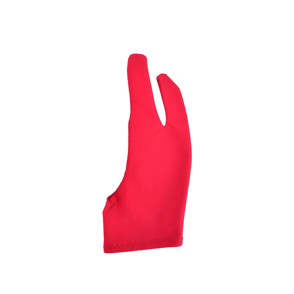 Vermelho 2 dedo luva anti-incrustação, tanto para o desenho do artista da mão direita e esquerda para qualquer tablet de desenho gráfico: Red S
