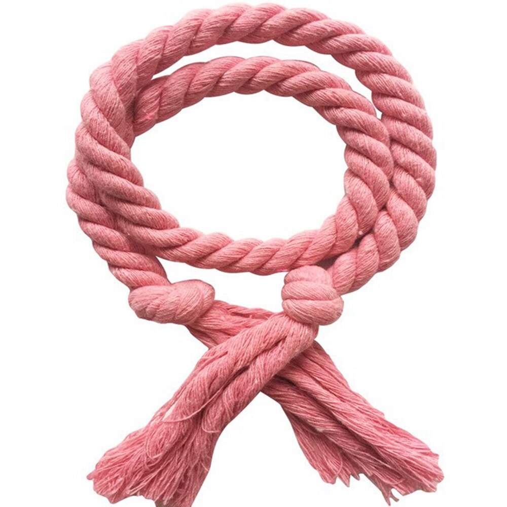 Rideau en corde de chanvre tissé à la main | Paire de rideaux à nouer décoratifs à tirettes, support de corde en chanvre tissé à la main, accessoires de rideau à boucle: Light pink