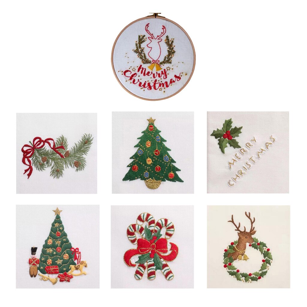Christmas Cross Stitch Kits for Kids Beginner DIY Embroidery Wall Home Decor