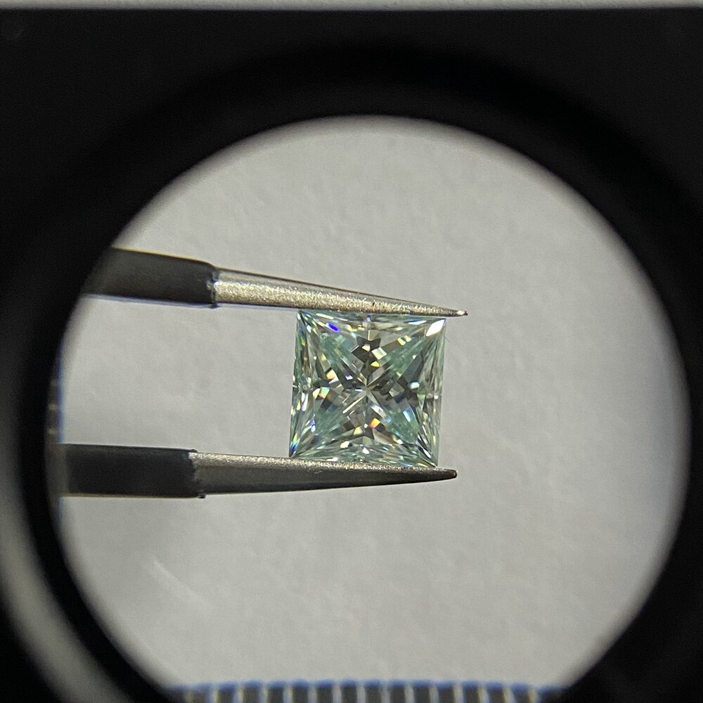 China Meixidian Lab Grown 6*6 Mm 1 Carat Vvs Plein Princess Cut Gemstone Met Gra Certificaat Blauw Moissanite diamonds