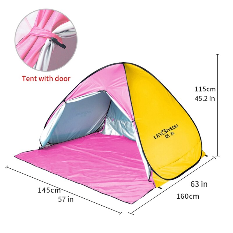 LEVORYEOU Automatic Tent UV Protection Outdoor Camping Tent Instant Up Beach Tent Sun Protection Curtain Tent