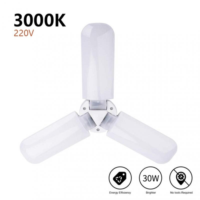 3/4 klinge Winkel Einstellbar Decke Lampen LED Garage Licht Super Helle 30W Tageslicht Lampe 3000LM Cabrio Garage decke LED