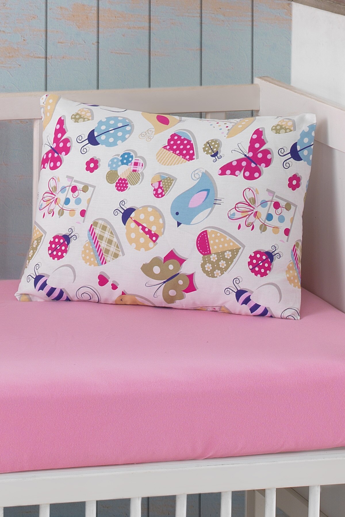 Lady Moda Baby Fitted Sheet Set 100% Cotton | 2 pcs Crib Fitted Sheet Set: butterfly