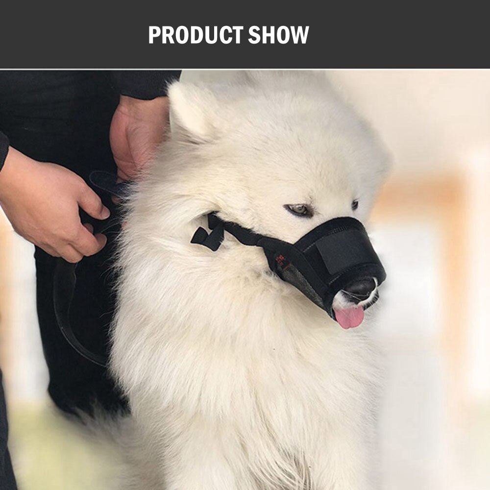 Dog Muzzle Pet Masks Adjustable Mesh Breathable Small Dog Mouth Muzzle Anti Bark Bite Chew Training Accessories Schnauzer