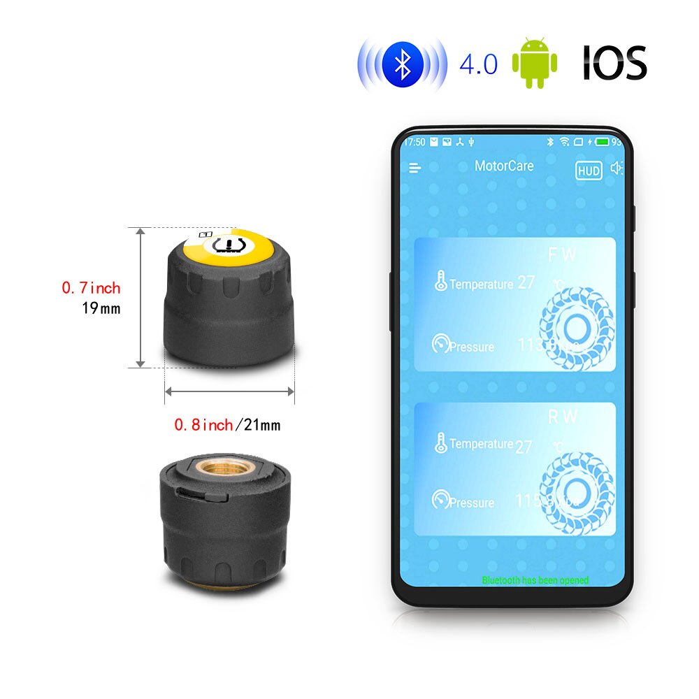 TPMS Bluetooth 4.0 voor IOS/Android BLE TPMS voor Motor Tyre Pressure Monitoring System Real-time Alarm TPMS externe