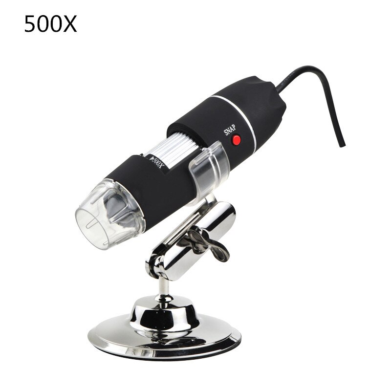 400X-1000X USB Microscope Coms Sensor TV/AV Interface Digital Microscope for Electronics With 8 LEDs Bracket: U500XST1