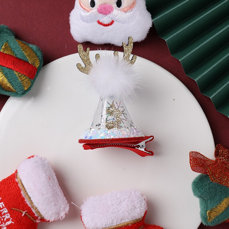 Mignon épingle à cheveux pince à cheveux pour filles bébé enfants épingles à cheveux joyeux noël épingles à cheveux femmes fête Barrettes cheveux accessoires chouchous: 10