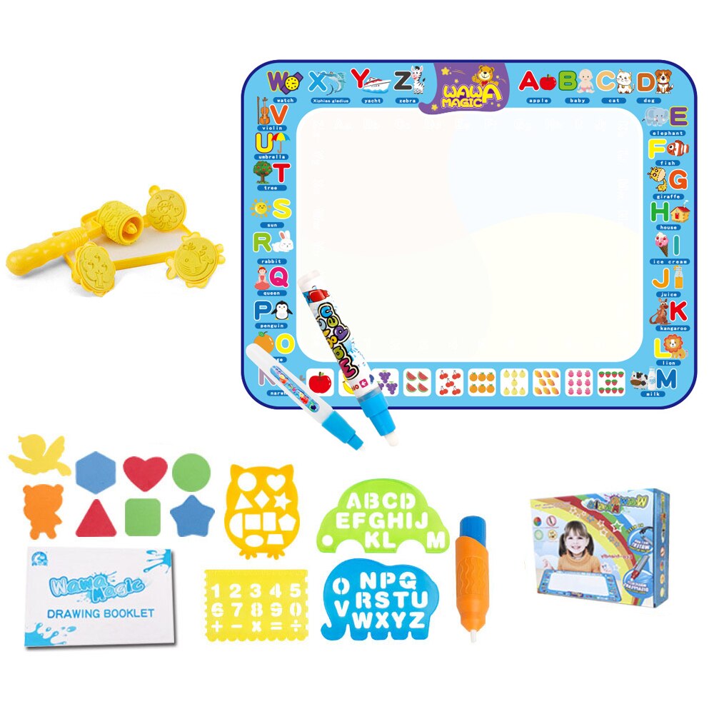 100*75cm Water Canvas Magic Graffiti Blanket Cartoon Child Education Drawing Carpet Coloring Book Doodle Mat Birthday: C