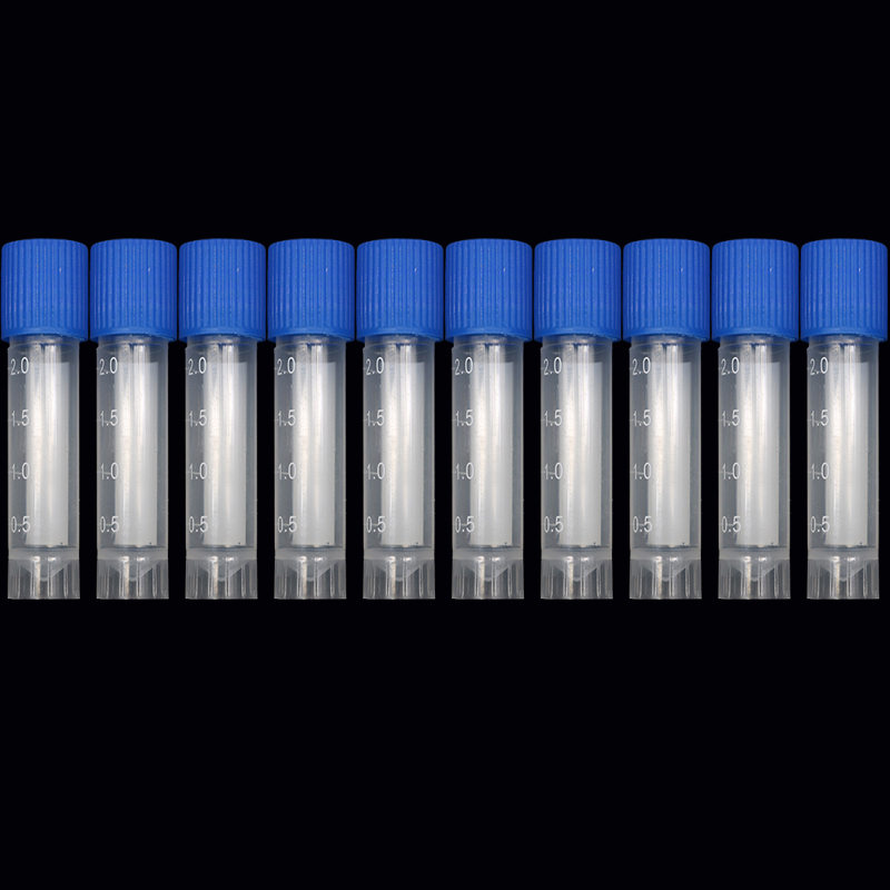 Tubo de ensayo de plástico químico para laboratorio, tapón de sellado, contenedor de embalaje, oficina, escuela, productos químicos, 2ML, 10 piezas