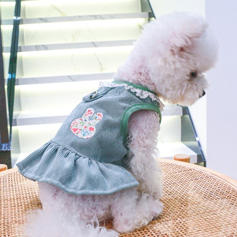 Petcircle roupas para cães bonito coelho cinta no peito vestido para pequeno cão filhote de cachorro pet cat todas as estações traje para animais de estimação roupas camisa pijamas