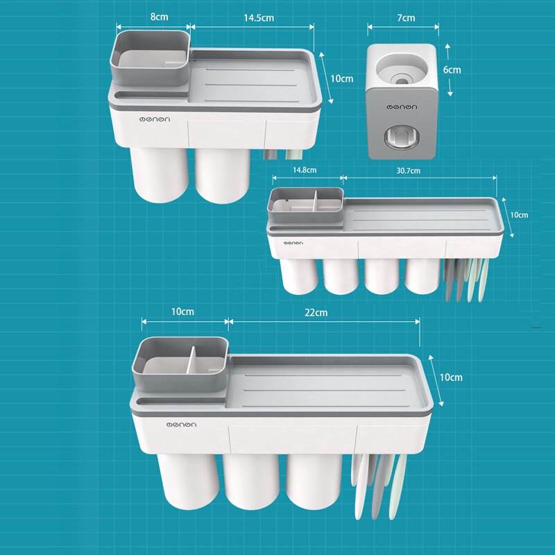 Automatische tandpasta dispenser knijper tandenborstelhouder badkamer accessoires set stofdichte mondwater bekerhouder