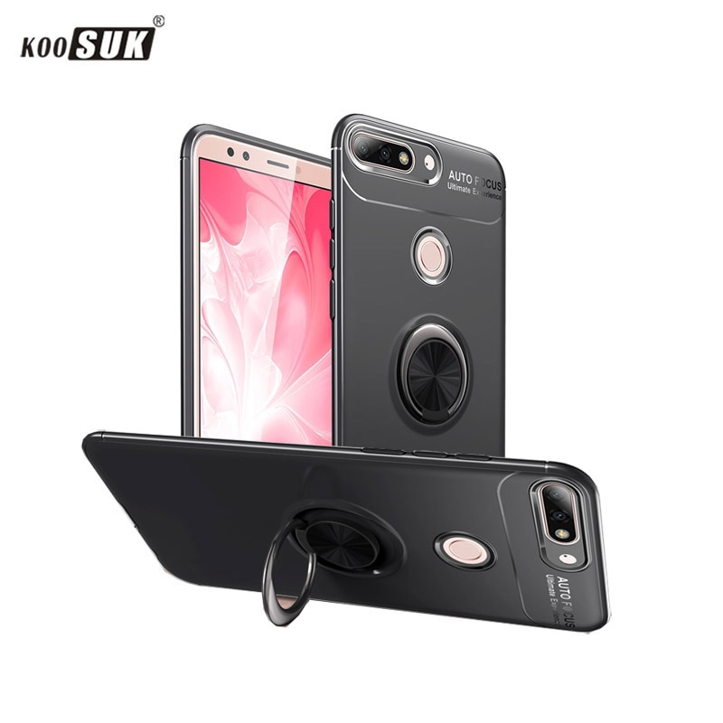 Cassa antiurto per Huawei Honor 7C Caso Da 5.7 Pollici Anello di Barretta Magnete Opaca Del silicone di TPU Della Copertura per Huawei Honor 7C 5.7 Pollici Custodie