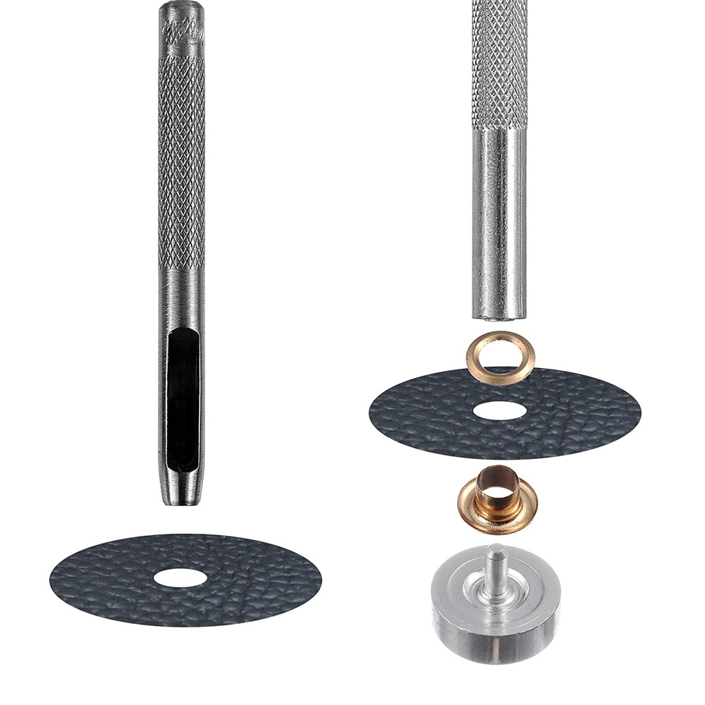 400Pcs 4 Color Brass Grommet Eyelets Kit Tool 1/4" with Installation Tools for Leather Craft Making Clothing Repair Decoration