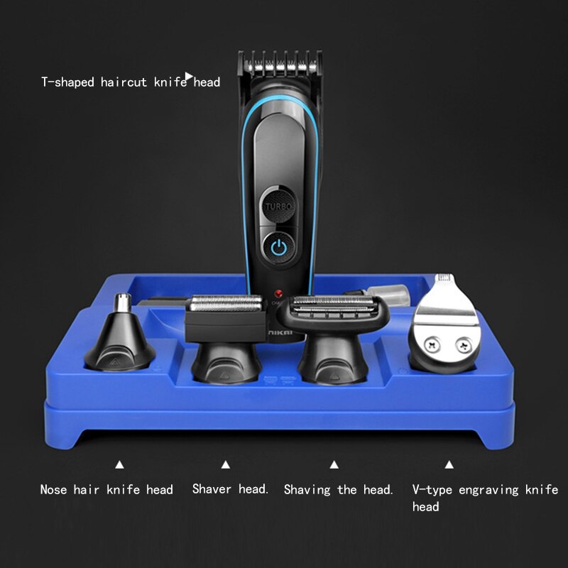 Nikai 5 w 1 zestaw elektryczny brzytwa wielofunkcyjny golarka elektryczna dla mężczyzn głowy i robić włosów w nosie trymer robić brody golarka męska ue wtyczka