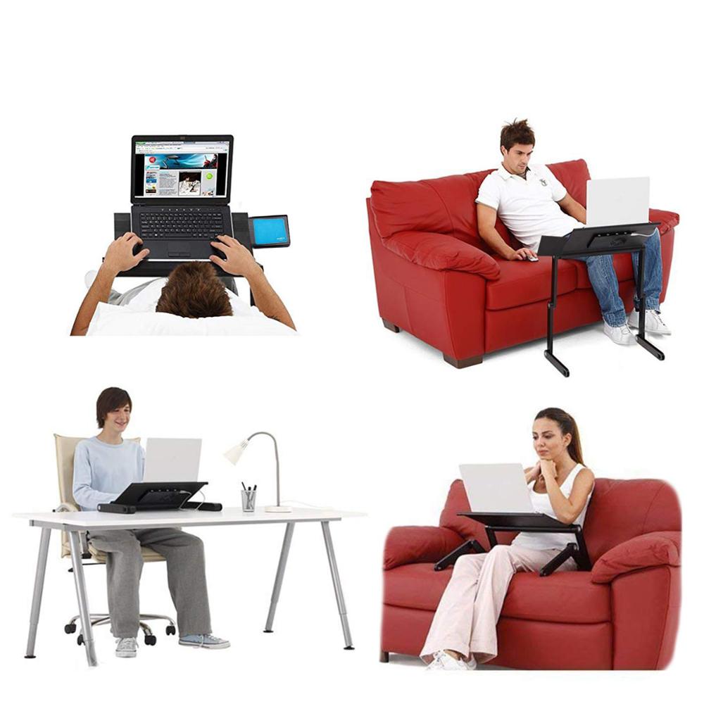 Adjustable Laptop Desk with Cooling Fan Ergonomic Portable Bed Lapdesk Tray PC Table Stand Notebook Desk Stand With Mouse Pad