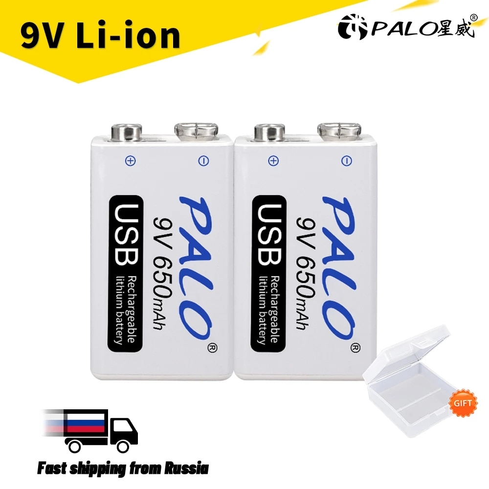 Palo 650Mah 9V Li-Ion Oplaadbare Batterij 9V Micro Usb 9V Lithium Batterijen Voor Draadloze Microfoon Gitaar speelgoed Metaaldetector