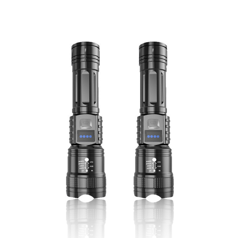 Xiaomi High Power LED Flashlight Rechargeable Flashlight With Side Light Super Bright Long Shot Outdoor Camping Hiking Emergency: Red