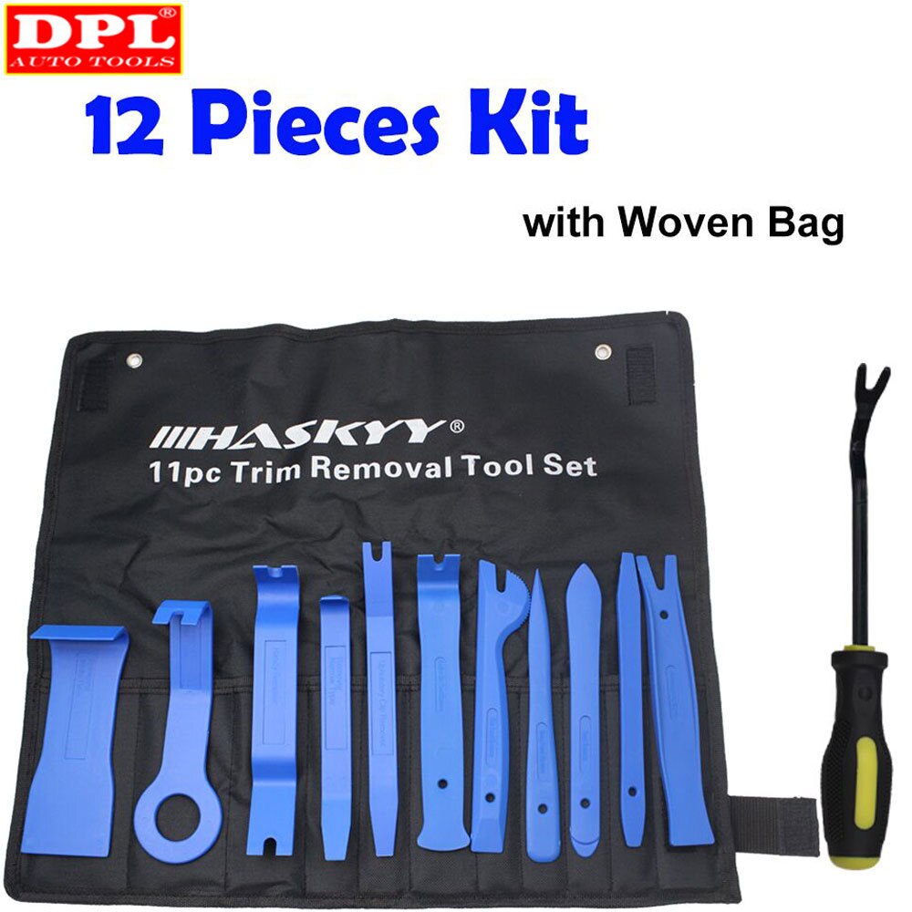 Auto Car DVD Stereo Refit Kits Interior Plastic Trim Panel Dashboard Installation Removal Tool Kit Repair Disassembly Tools Set: 12pcs