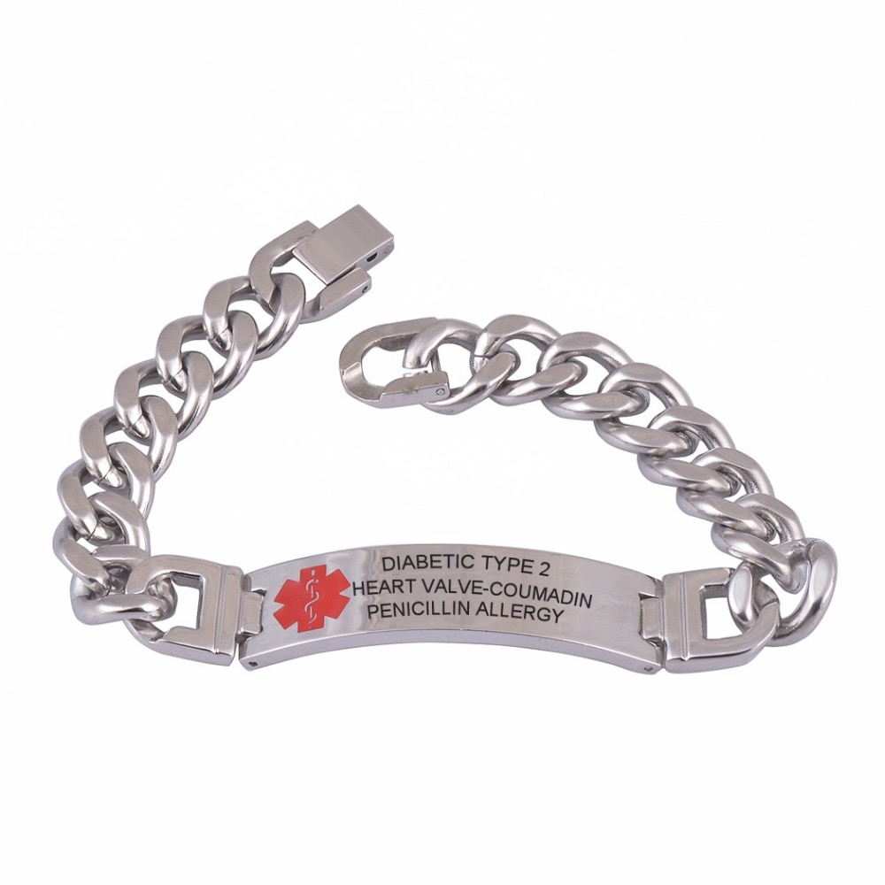 316l op maat gegraveerde armbanden met schakelketting, sieraden, gratis gegraveerde informatie, herensieraden