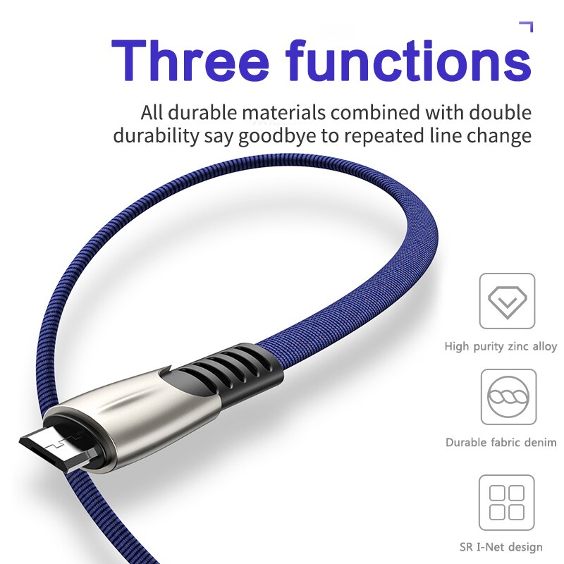 NOHON 3M 2M Micro USB Cable Fast Charging Cable 3A For Samsung S7 Xiaomi Redmi Note 5 Pro Android Micro USB Microusb Phone Cable