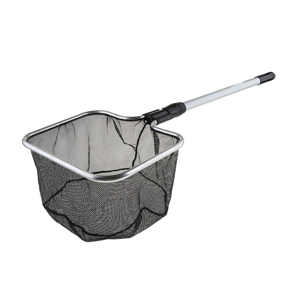 Fish Catch Nets Pond Square Catching Landing Net with Handle Zinc Alloy