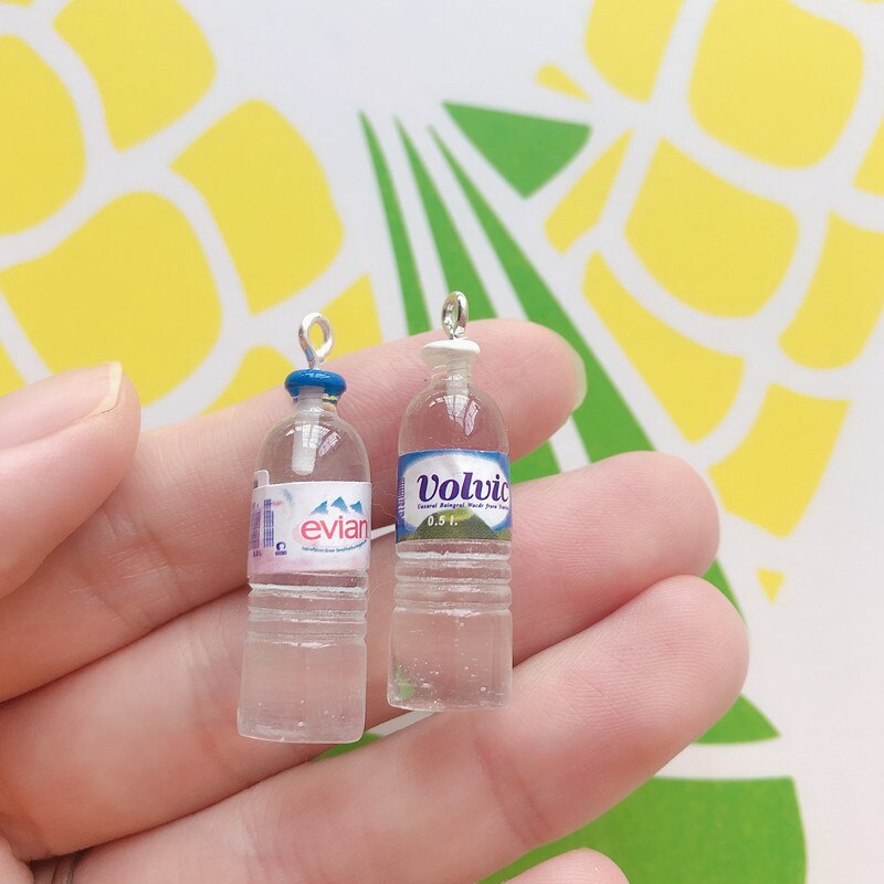 Cute 10pcs/pack Water Bottle Resin Charms Pendant Earring Keychain DIY Jewelry Accessories: mix