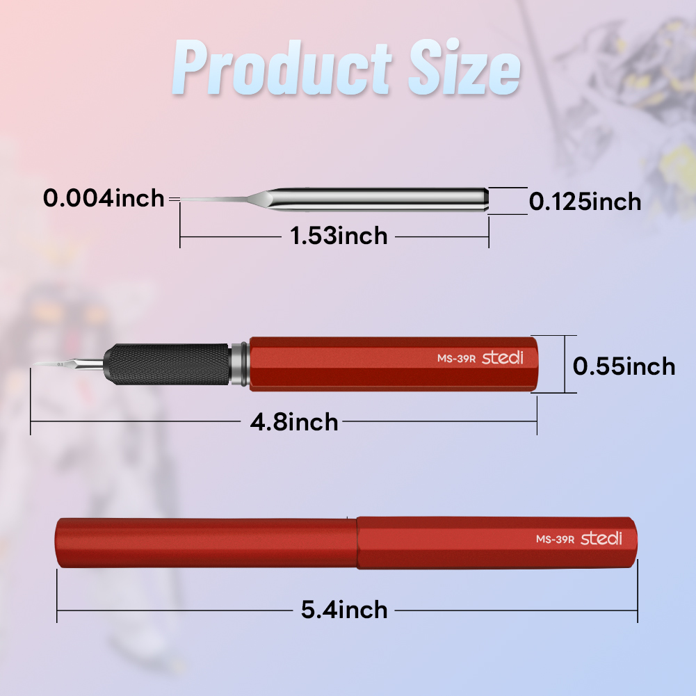 stedi Model Scriber,Tungsten steel Blades,for Modeling Hobby,RG Scale Model,Gundam Model Kit,for Scribing line, Engraved: Red