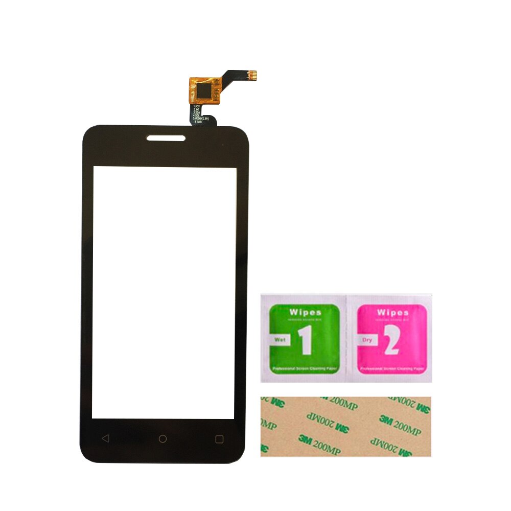 4.0 "Dello Schermo di tocco di Vetro Sensore Per Fly Stratus 6 FS407 Mobile Dello Schermo di Tocco Digitizer Vetro Anteriore di trasporto di Strumenti di 3M colla Salviette