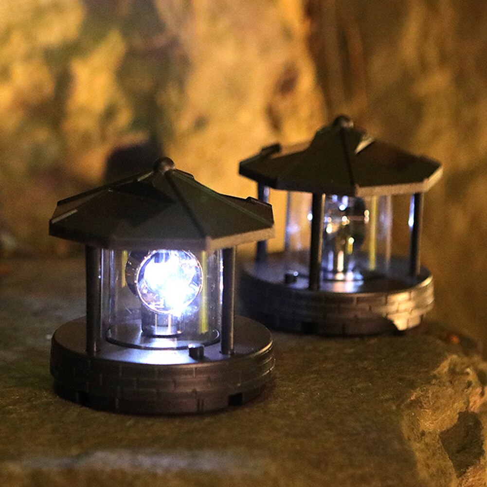 Solar Powered Lighthouse Shape Light Plastic LED R... – Grandado