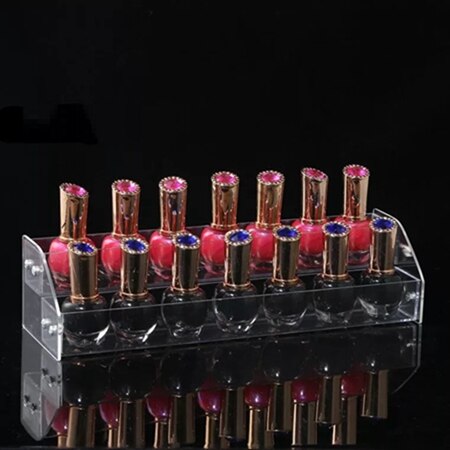Nagellack Lagerung Regal Gestell transparent Acryl Nagellack Ausstellung Zauberstab Regal Heimat Deko 2-7 Schichten mehrschichtig verwöhnen: 2 Schicht