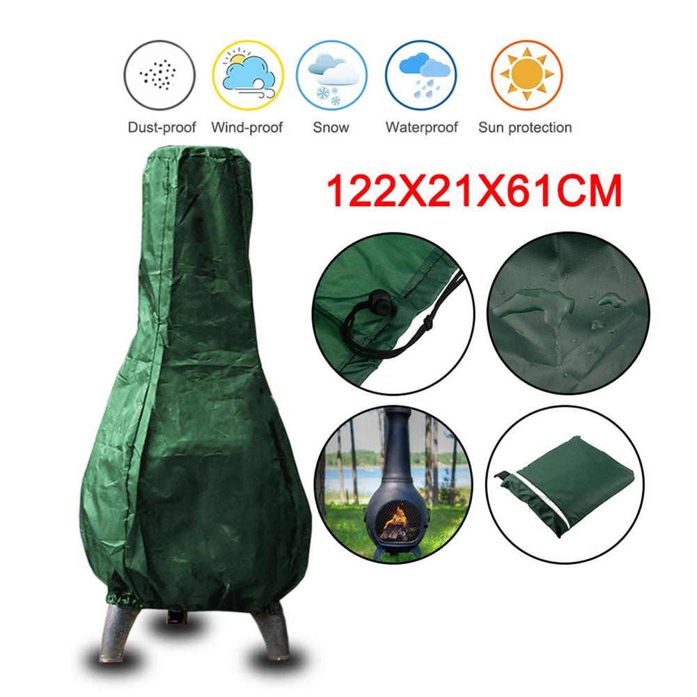 Outdoor Large Waterproof Chiminea Cover Chimney Fire Pit Heater Protective Cover Prevent Dust For All Seasons