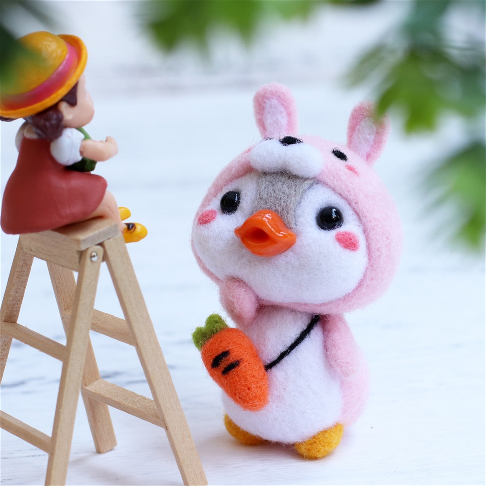 Leuke Pinguïn Patroon Handgemaakte Diy Poke Wol Vilt Materiaal Productie Pakket Kinderen Gevulde Pop Voor Kinderen Kinderen Pluchen Speelgoed
