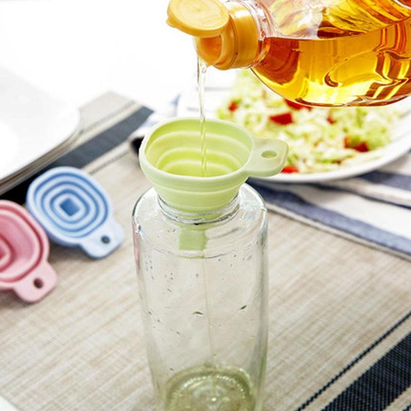 Telescopic UV Resin Funnel With Metal Filter Cup Silicon Funnel Long Neck Funnel Liquid Filling Kitchen Tools