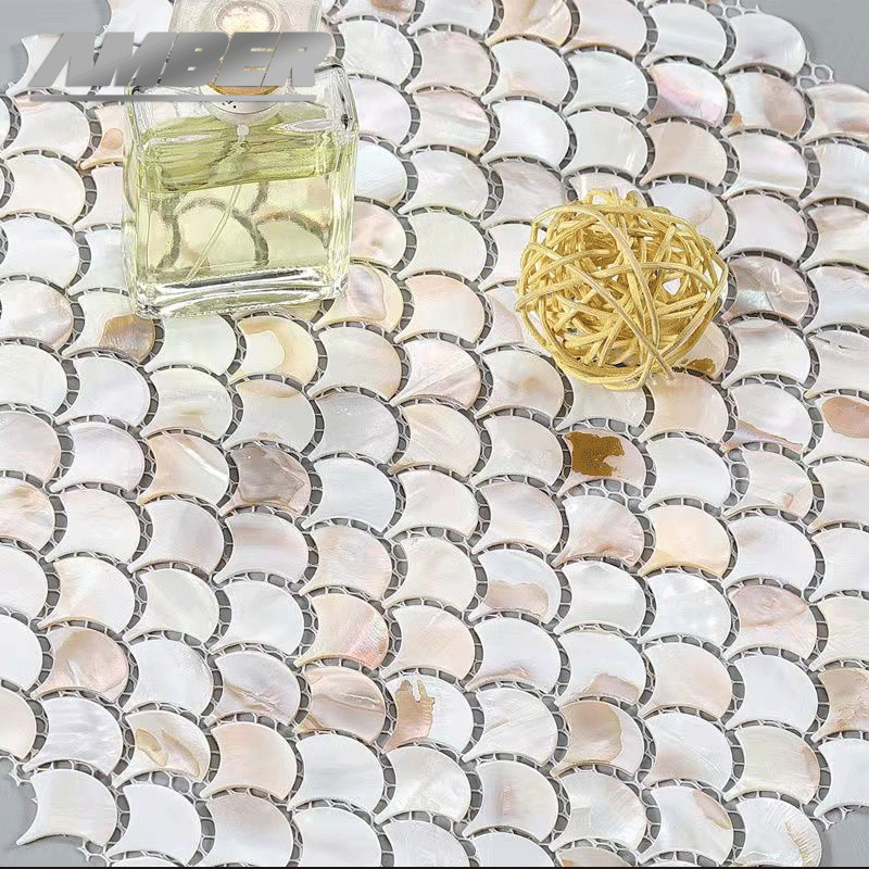 Shell Mosaic Tile Natural White Mother of Pearl Wa... – Grandado