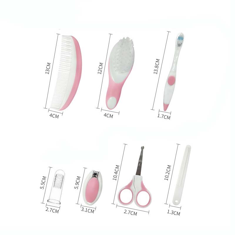 7 stk/sæt babypleje manicure sæt baby sundhedspleje speciel negleklipper kam tandbørste værktøj nyfødt sikkerhedspleje