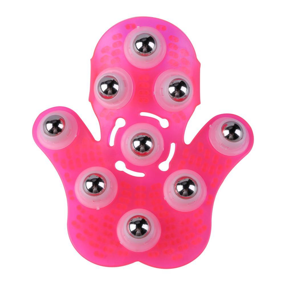 Guante para masaje corporal, masajeador relajante para alivio del dolor y anticelulitis, guantes de masaje para cuello y hombros, cuidado de la salud: Pink