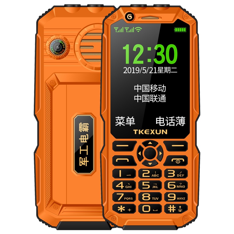 Original TKEXUN Q8A Push-button Mobile Phone With Power Bank Analog 3.0" Dual Flashlight Wifi Cellular Telefone Big Voice Cell