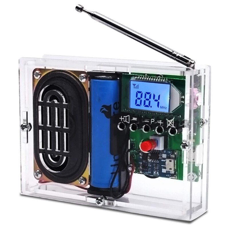 FM Radio Kit DIY Soldering Project Adjustable Wireless Receiver LCD Display FM Digital Radio Module DIY Kits For Leaning