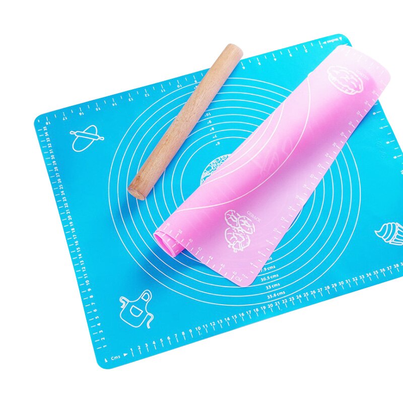 Stor storlek silikon bakningsmatta med skala för rullning av degmatta kök nonstick liner pad för tårta pasta pizza verktyg