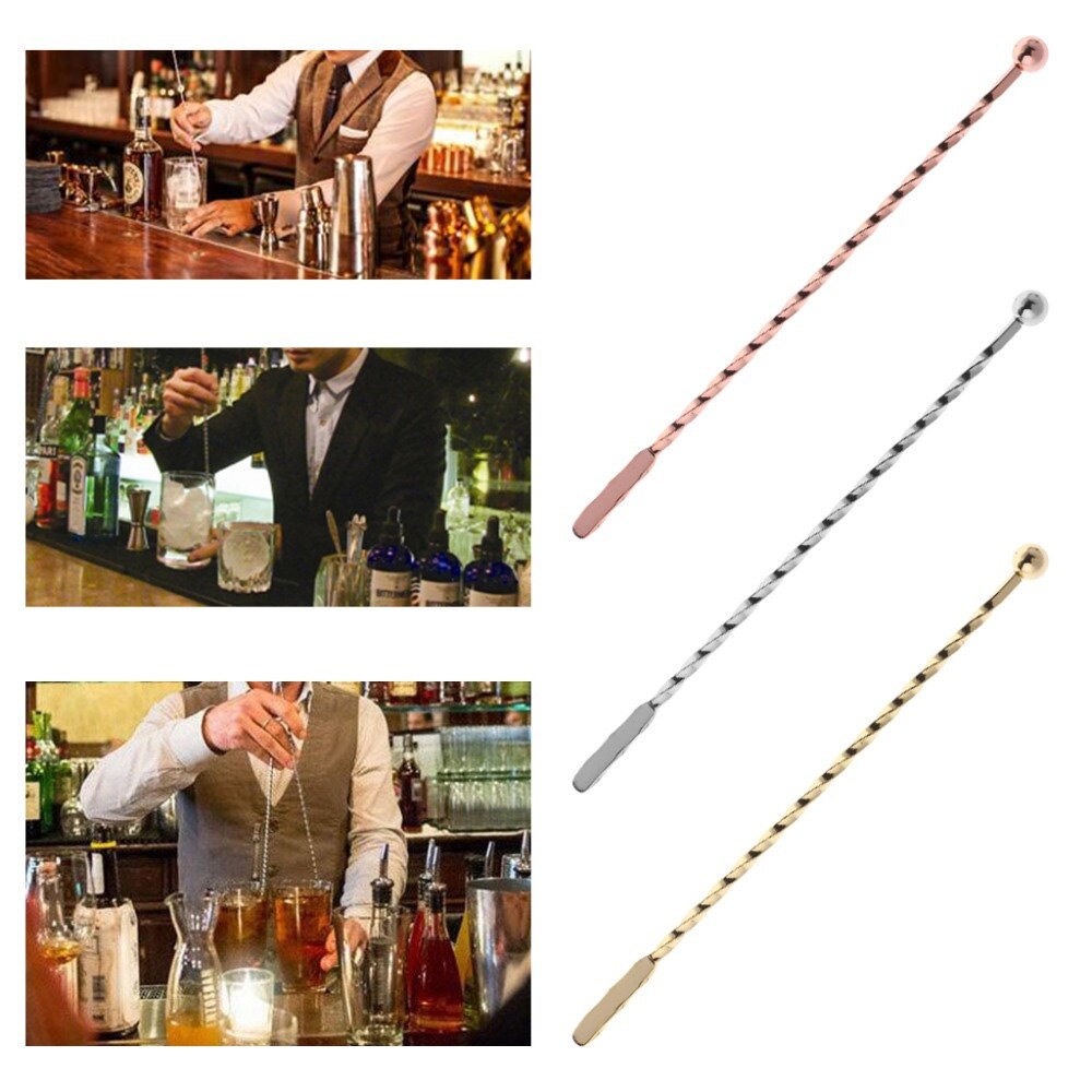 Swizzle Sticks Metal Stainless Steel Mixing Cocktail Coffee Stirrers Wine Drink Mixing Stirring Rod Kitchen Bar Utensil