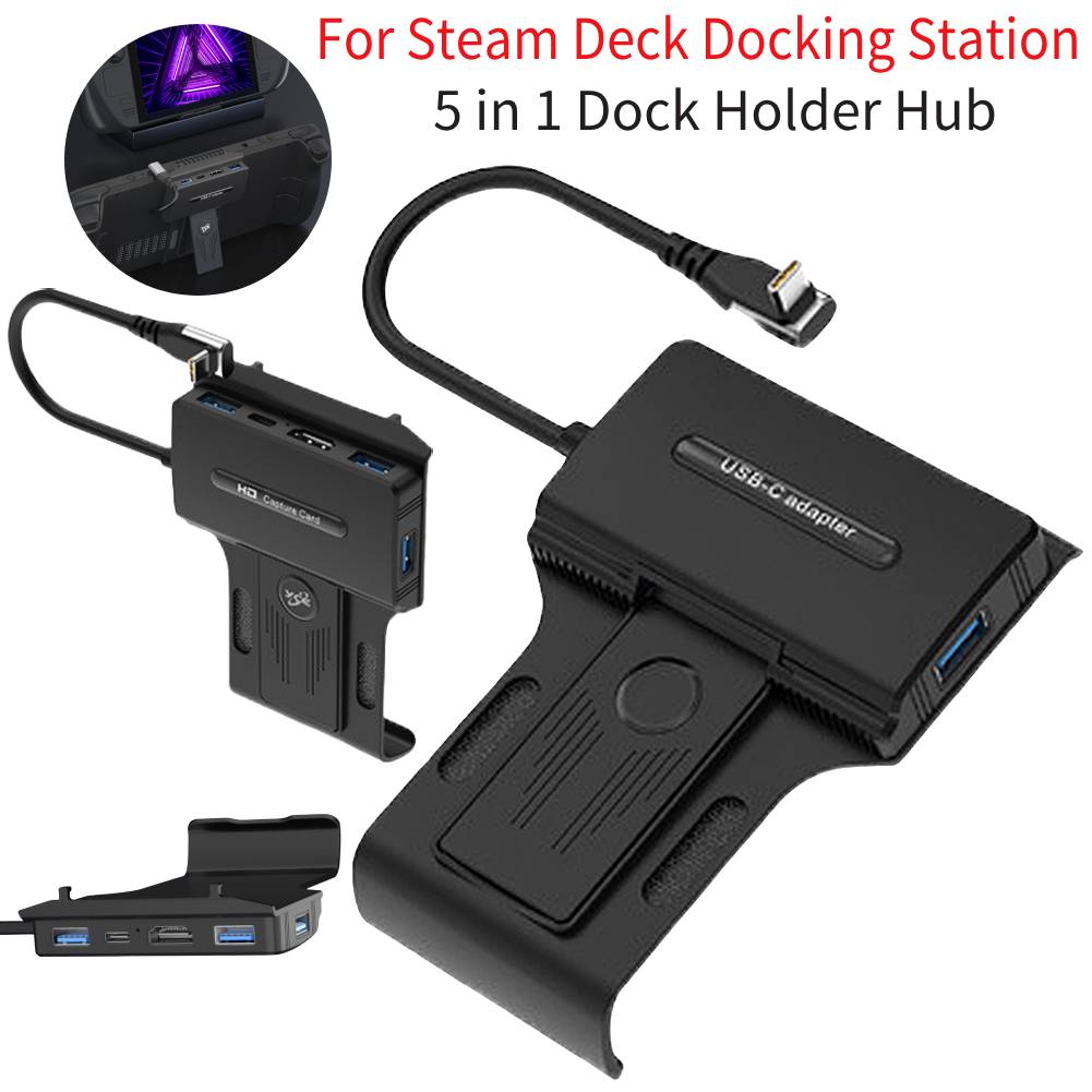 Voor Steam Deck 5 in 1 Dockhouder Hub Dockingstation HDMI-compatibel 2.0 4K bij 60 Hz Type-C Oplaadstation voor Steam Deck USB-hub