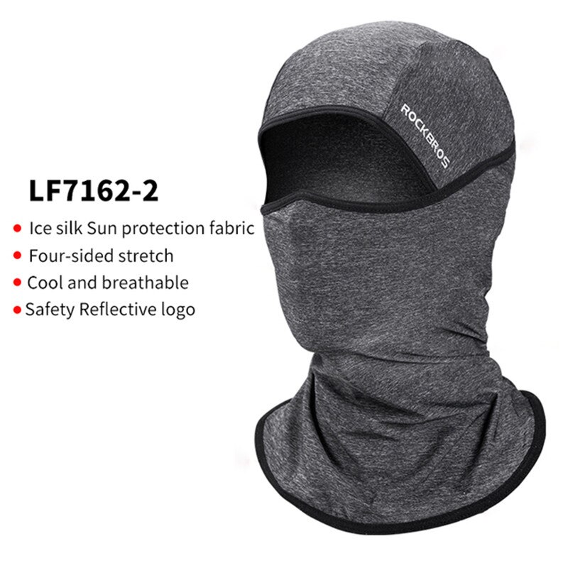 ROCKBROS – masque de cyclisme pour hommes et femmes Protection UV lunettes cagoule visage respirant à séchage rapide, en soie de glace: LF7162-2