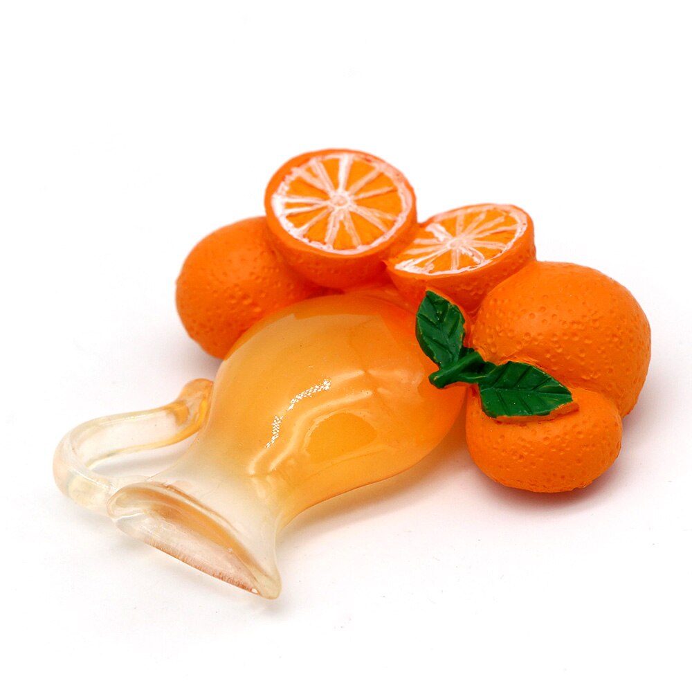 Glas imiteret appelsinjuice flaske magnetisk køleskab pind køkken dekoration 3d frugt orange sød samling køleskab magnet