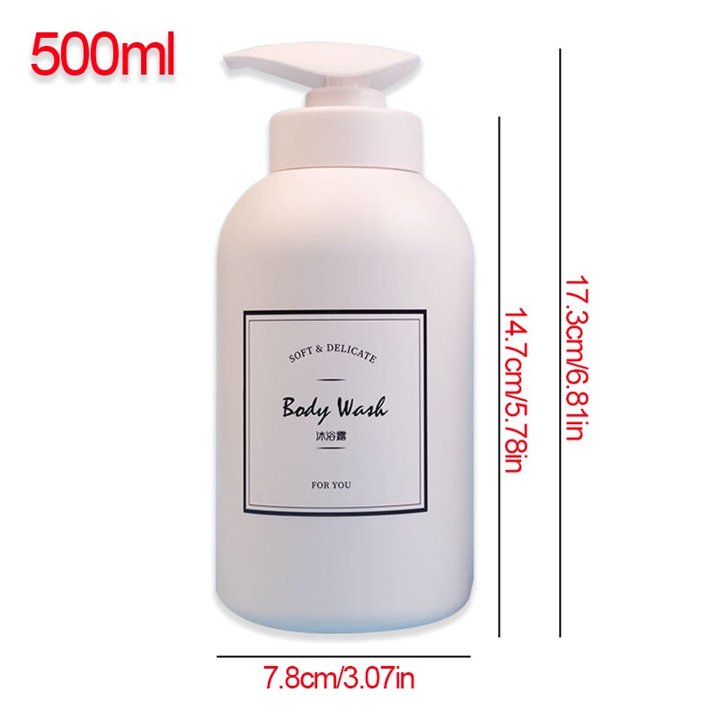 500ML Bathroom Lotion Bottle Fillable Soap Dispenser Large-capacity Shampoo Shower Gel Replacement Bottle
