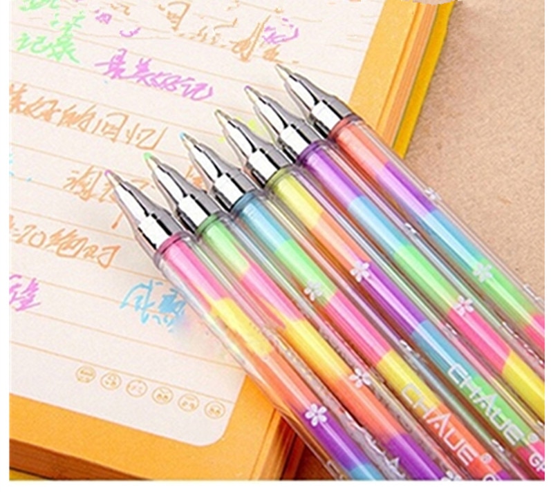 Farve skift pen sort papir fluorescerende maling blyanter blyanter skrivemarkører highlighters kontor skoleartikler