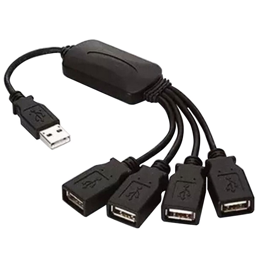4 poorten USB Hub Zwart 4 Port USB 2.0 480 Mbps Mini Hub voor Laptop PC USB 2.0 Hub Ondersteuning USB1.0/1.1