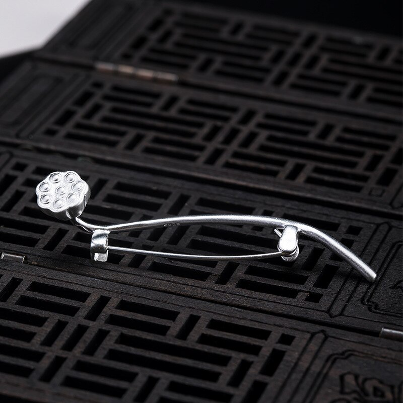 2022 Trendy S925 Sterling Zilveren Sieraden Retro Koude Wind Persoonlijkheid Lotus Vorm Vrouwen Broche