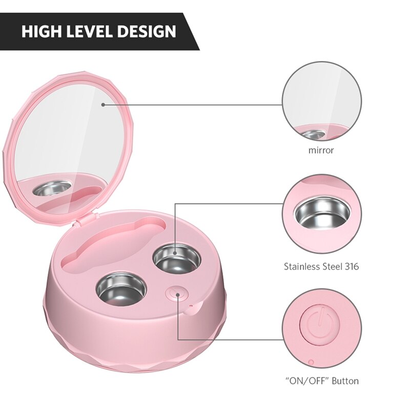 Ultrasonic Contact Lens Cleaner Contact Lenses Case Box Time Adjustment Ultrasound Cleaning Machine Bath Washer