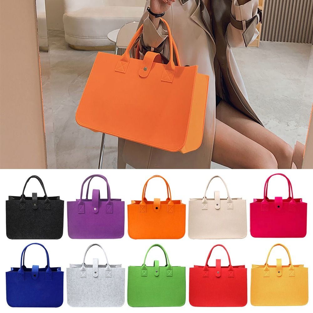 Large Capacity Felt Shoulder Bag Portable Storage Organizer Felt Messenger Bag Toy Sundries Crossbody Handbag Women