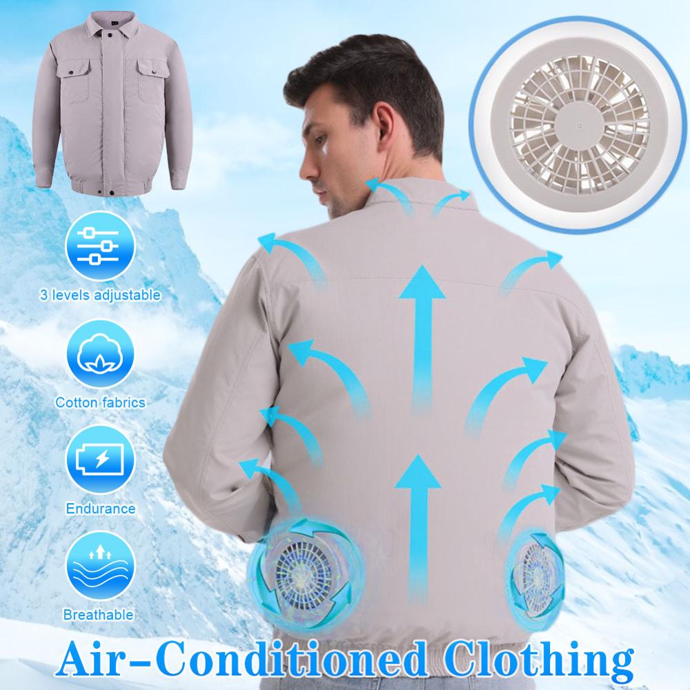 Ropa de aire acondicionado de verano con ropa de fans carga USB ropa de fans ropa de pesca al aire libre protección solar